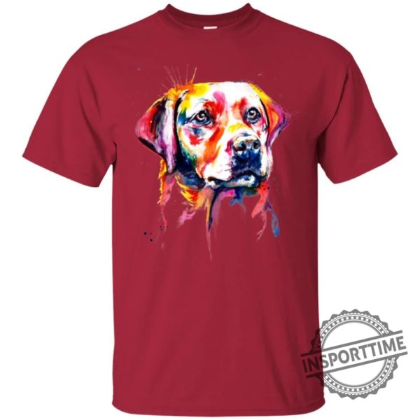 Colorful Labrador Watercolor Print Art Funny Gift Lover Dog Tee Shirt insporttime.com 1