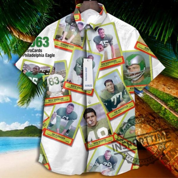 1963 Retrocards Set Vintage Philadelphia Eagles Hawaiian Shirt And Shorts insporttime 1