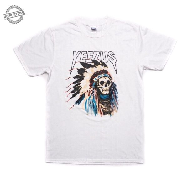 Kanye West Yeezus Tour White Native Red Indian God Wants You Tshirt Tee Top New insporttime 1
