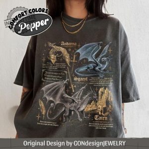 Fourth Wing Dragon Comfort Colors Shirt Tairn Andarna Tshirt Basgiath War College Tee Dragon Rider Shirt Bookish Gift For Readers insporttime 1