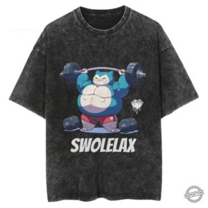 Swolelax Vintage Tee Snorlax Pokemon Gym Shirt For Anime Fitness Fans insporttime 1