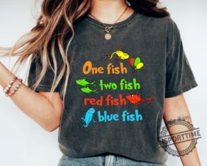Dr. Seuss Day Shirtone Fish Two Fish Red Fish Blue Shirt100 Days School Shirtteacher Life Reading Friends Dr. Seuss Shirtdr Seuss Shirt insporttime 1 1