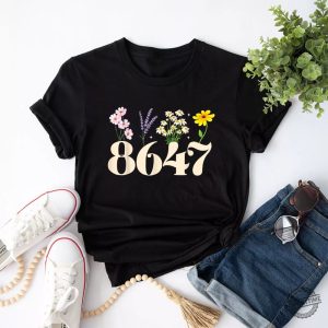 Vintage 86 47 Antitrump Flower President Unisex Tshirt insporttime 1