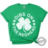 Dibs On The Redhead Tshirt Unisex Funny Mens Distressed Shamrock Shirt Vintage Green Irish Tshirt Gift For St Patricks Day 2025 insporttime 1 1