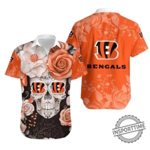 Cincinnati Bengals Skull Rose Hawaiian Shirt insporttime 1