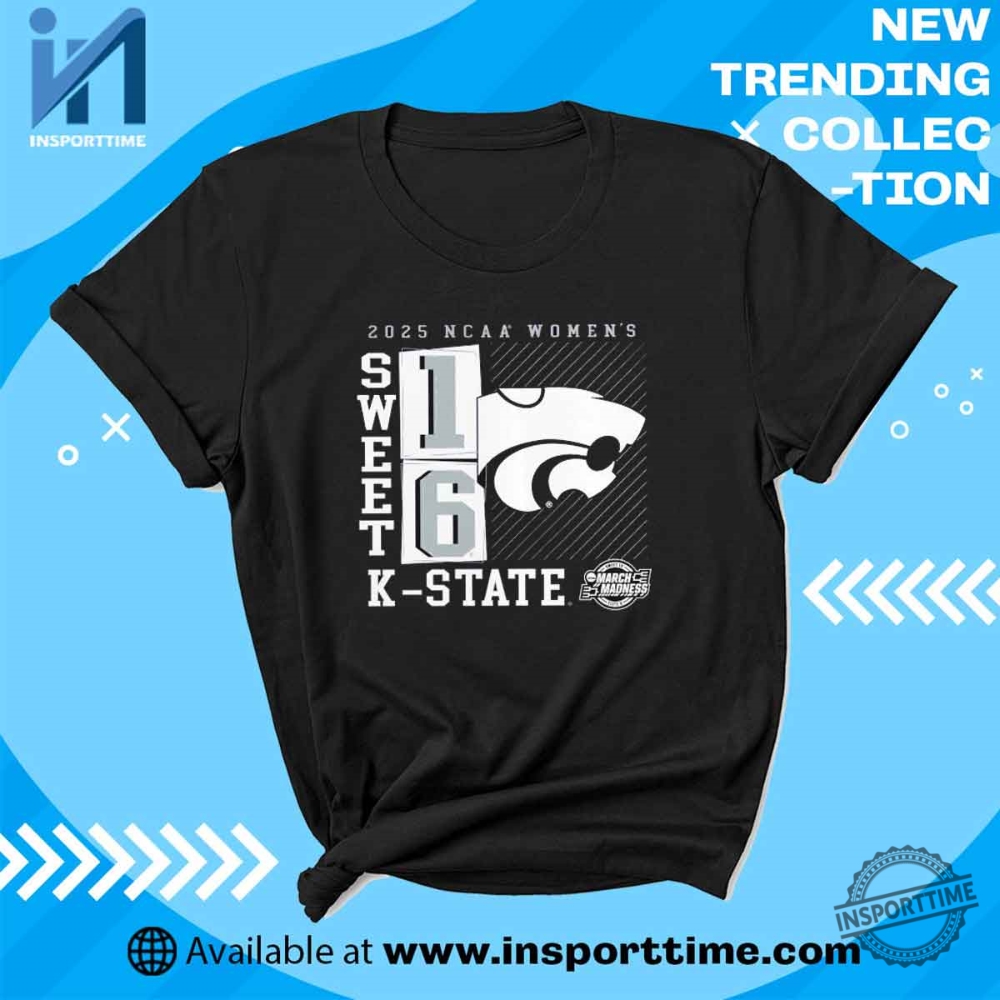 Kansas State Wildcats 2025 Ncaa Womens March Madness Sweet 16 Tshirts 5 Kansas State Wildcats 2025 NCAA Women’s March Madness Sweet 16 T-Shirts