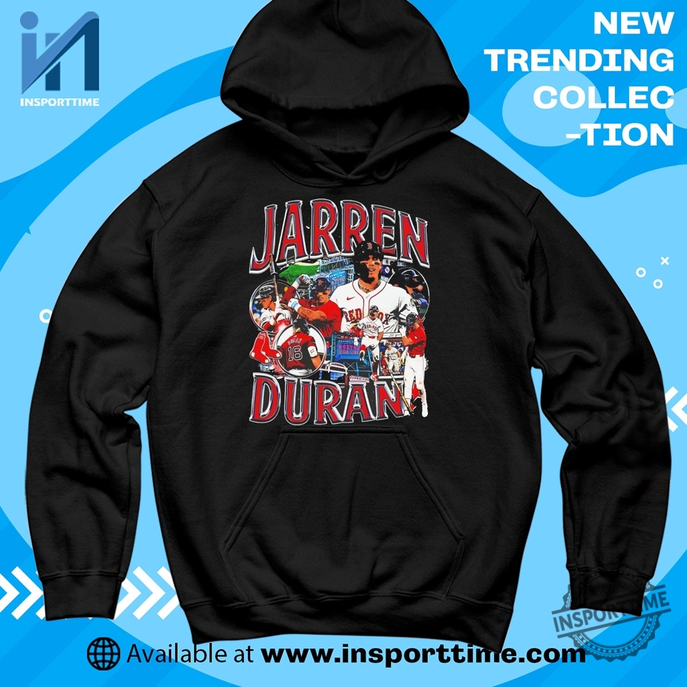 Jarren Duran Boston Red Sox Jersey Tshirt Official Mlb Player Tee Baseball Fan Shirt 6 Jarren Duran Boston Shine T-Shirt – White Edition | Red Sox Fan Tee | MLB Streetwear Style