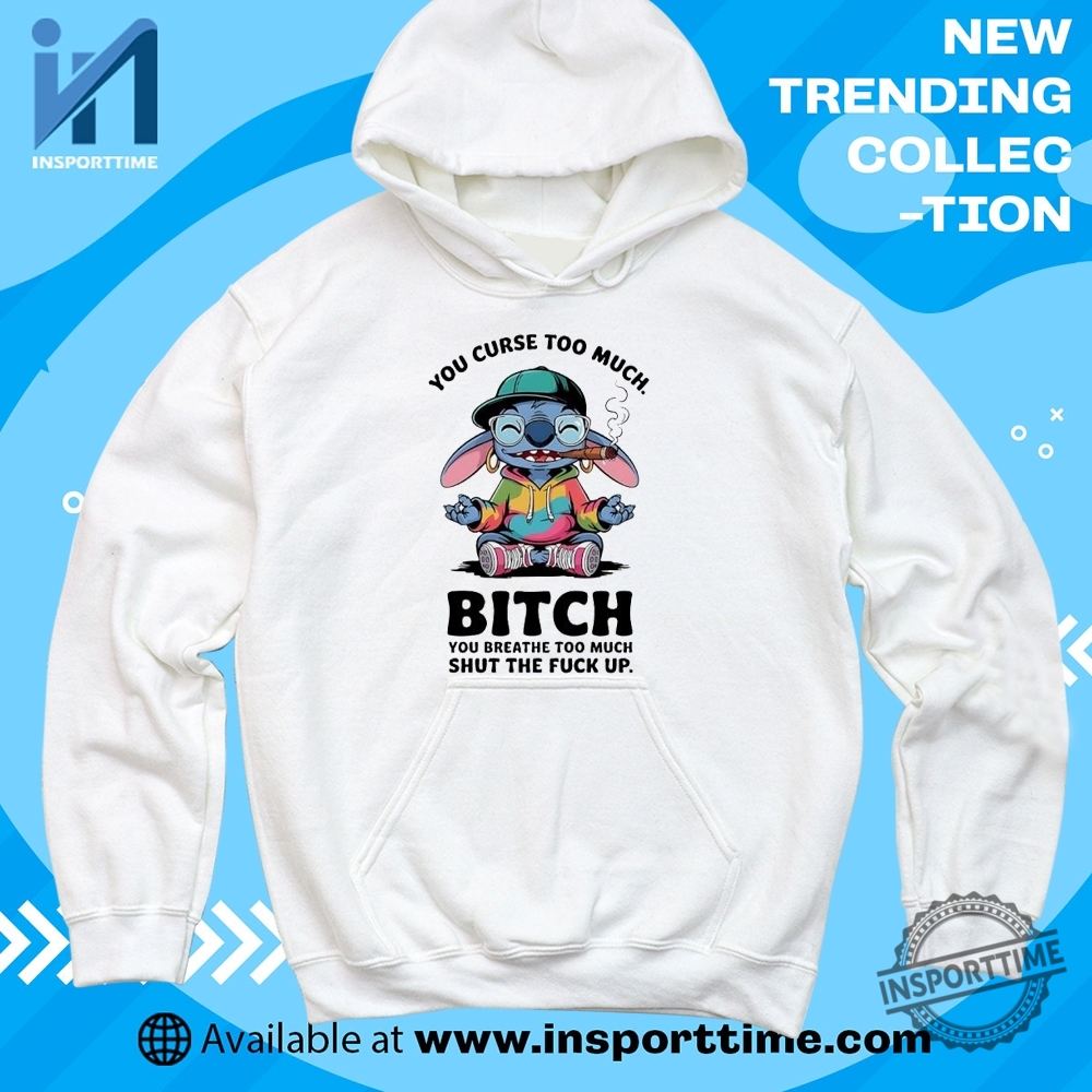 Sitch You Curse Too Much Bitch Tshirt Funny Phrase Graphic Tee 6 New York Sports Yankees Giants Rangers Knicks Circle Logo T-Shirt