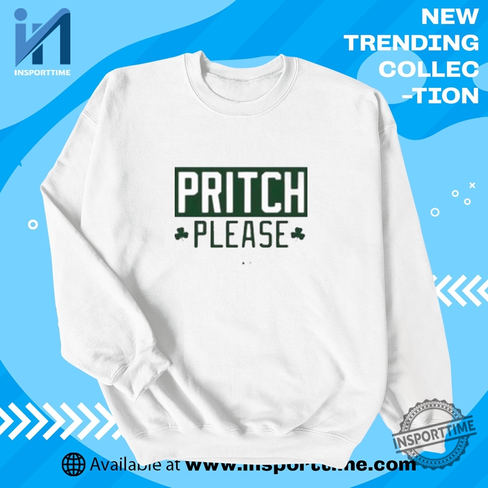 Pritch Please Boston Celtics Tshirt Green White Fan Edition 5 Pritch Please Boston Celtics T-Shirt – Green & White Fan Edition