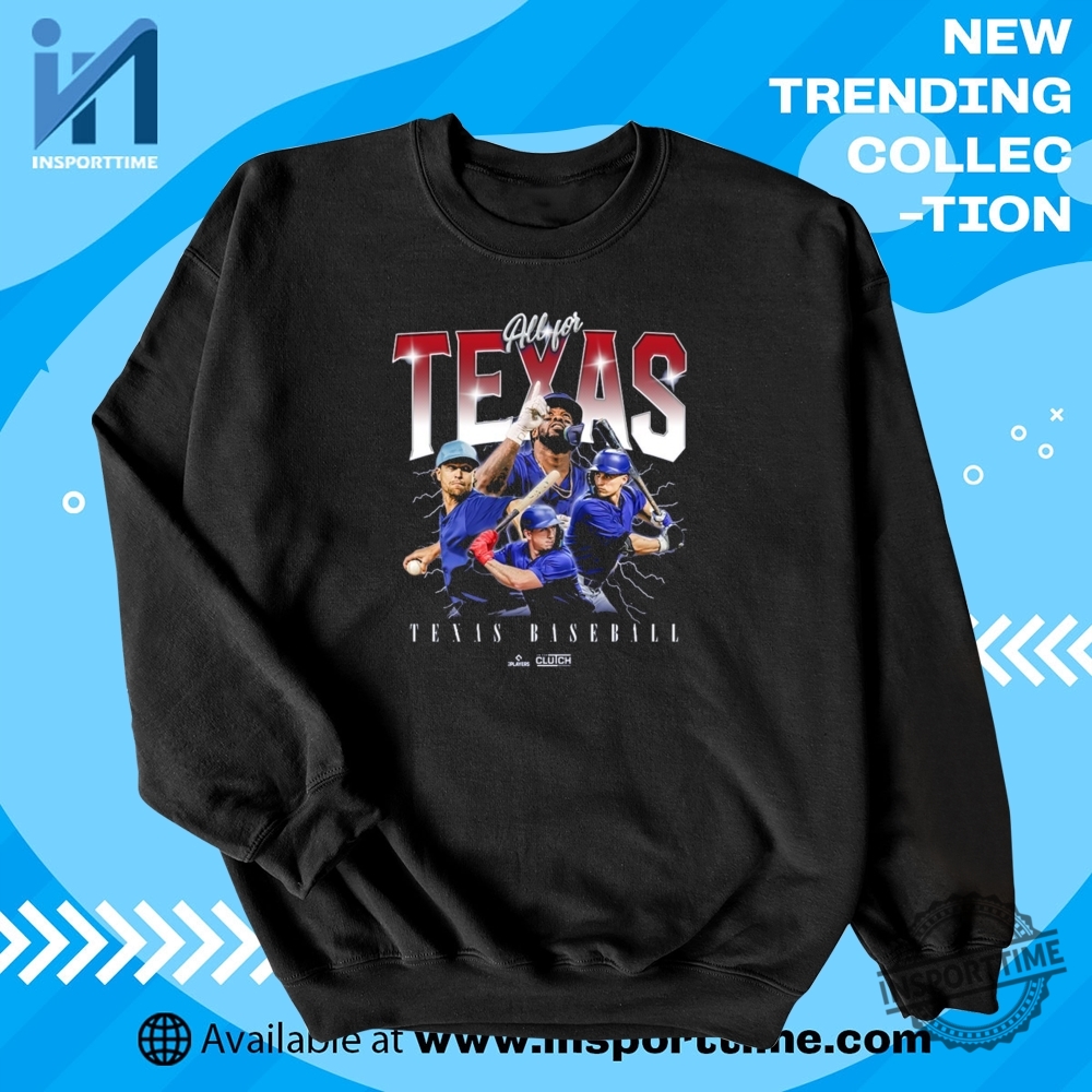 Official All For Texas Mlb Pa Texas Rangers Baseball Graphic Tshirt 5 Official John Cena WrestleMania 41 Las Vegas Topps Now x WWE 4 20 2025 t-shirt