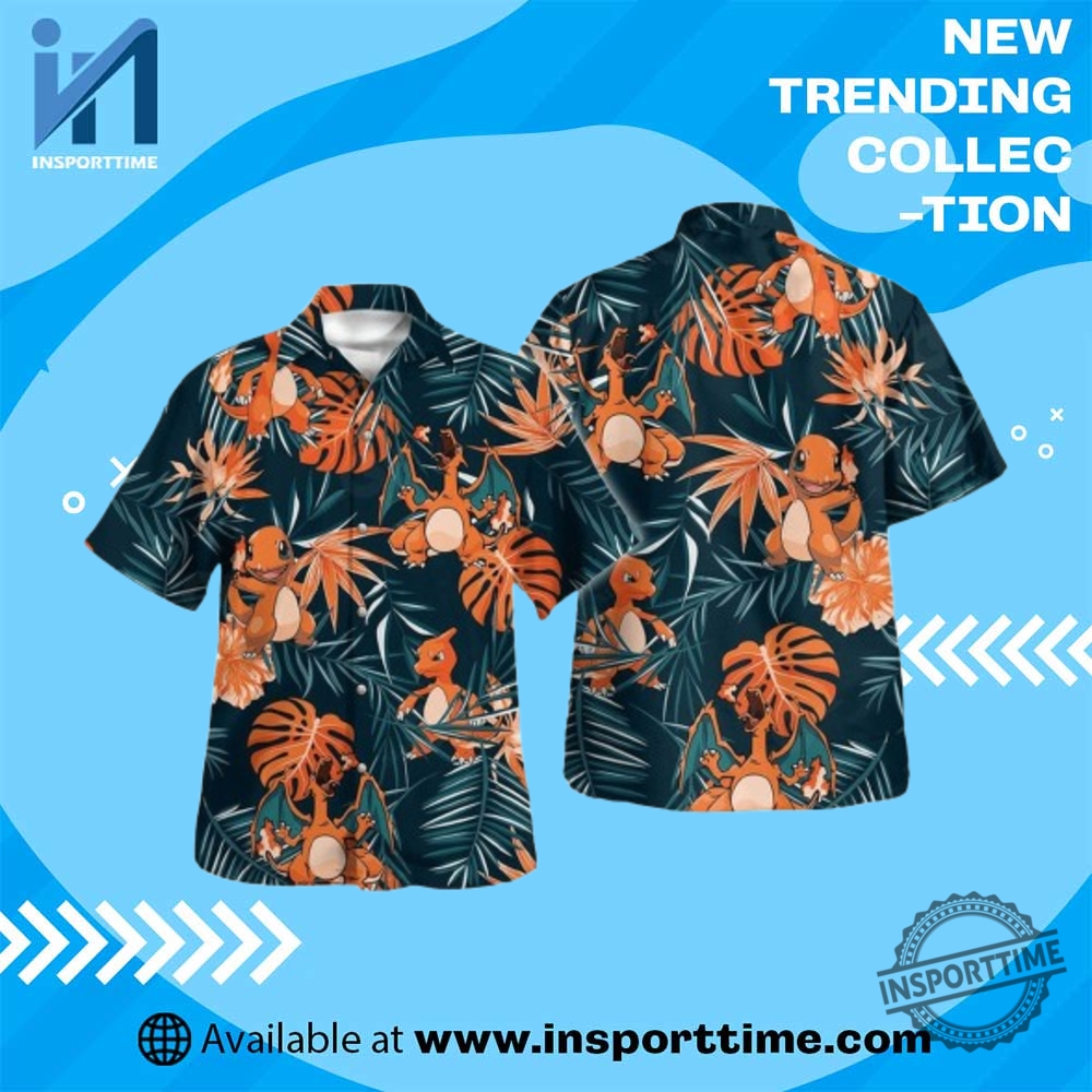 "Ultimate Fan Gear: MLB and WWE T-Shirts Every Devotee Needs" 12 Tropical Pokémon Hawaiian Shirt Charizard Charmander Charmeleon Design