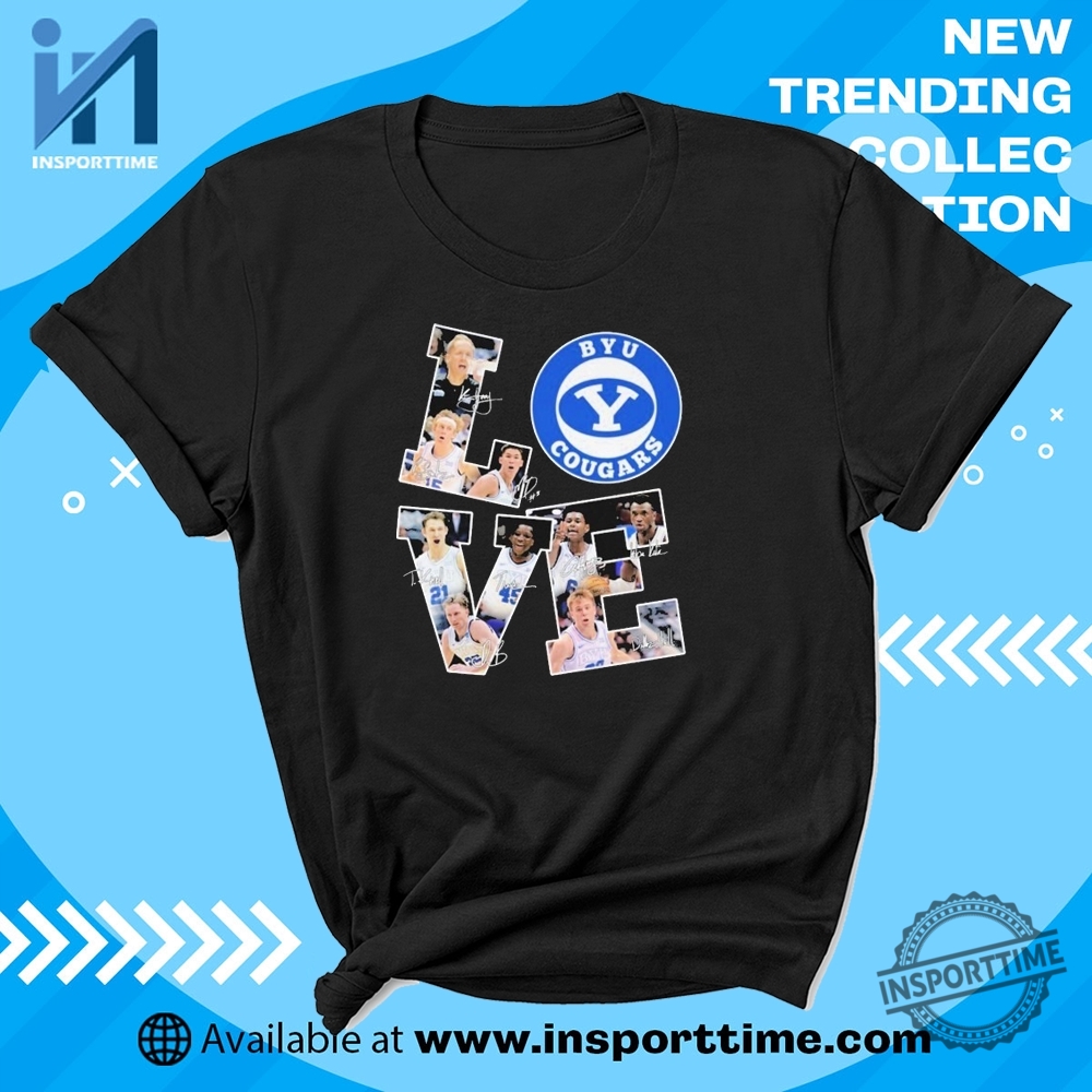 "Top Graphic Tees for Fans: Sports, Music, and Pop Culture Trends" 10 Byu Cougars Love Signatures Tshirt Signature Design For Byu Fans Alumni Shirt