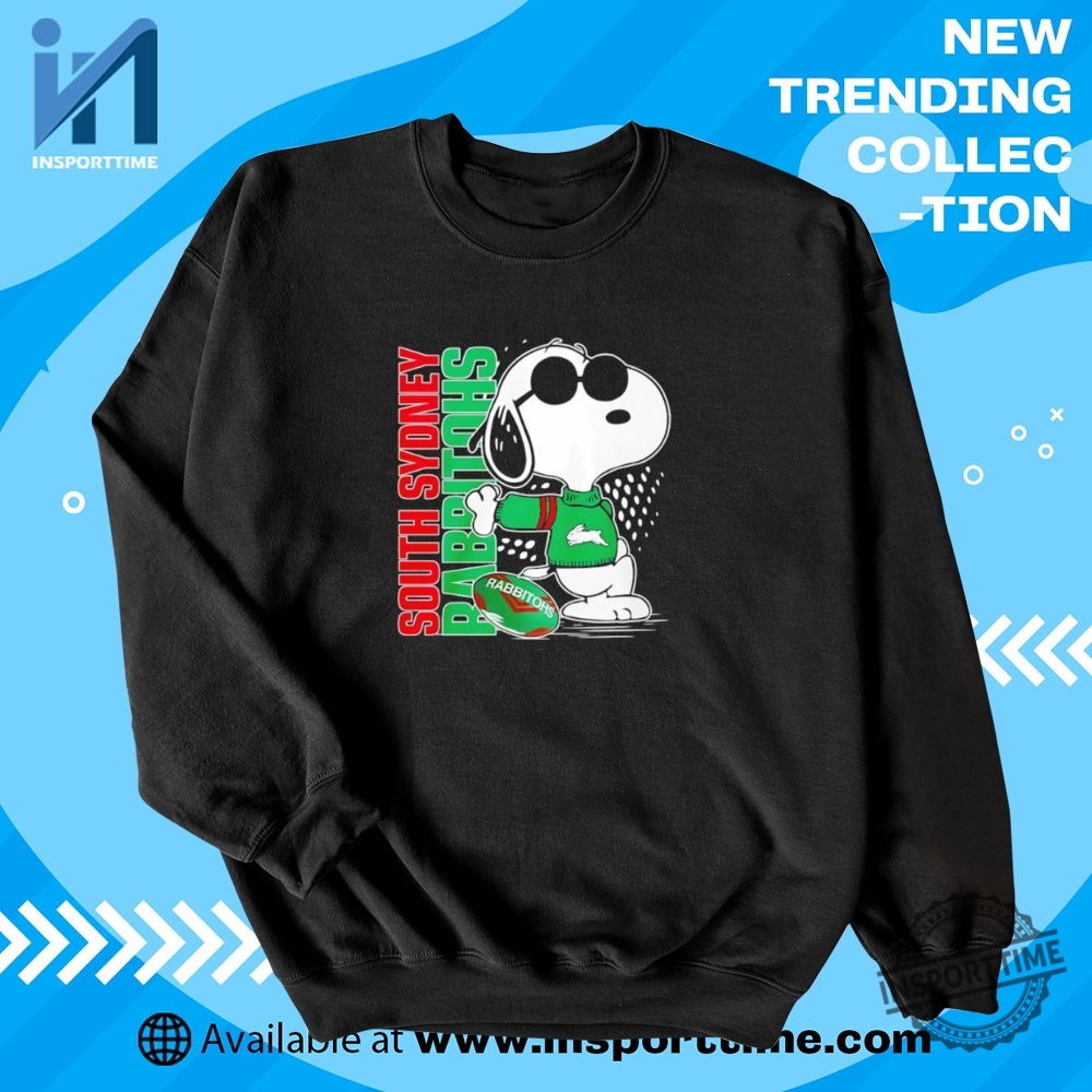 Snoopy South Sydney Rabbitohs Tshirt Nrl Fan Tee With Cartoon Style 5 Snoopy South Sydney Rabbitohs T-Shirt – NRL Fan Tee with Cartoon Style