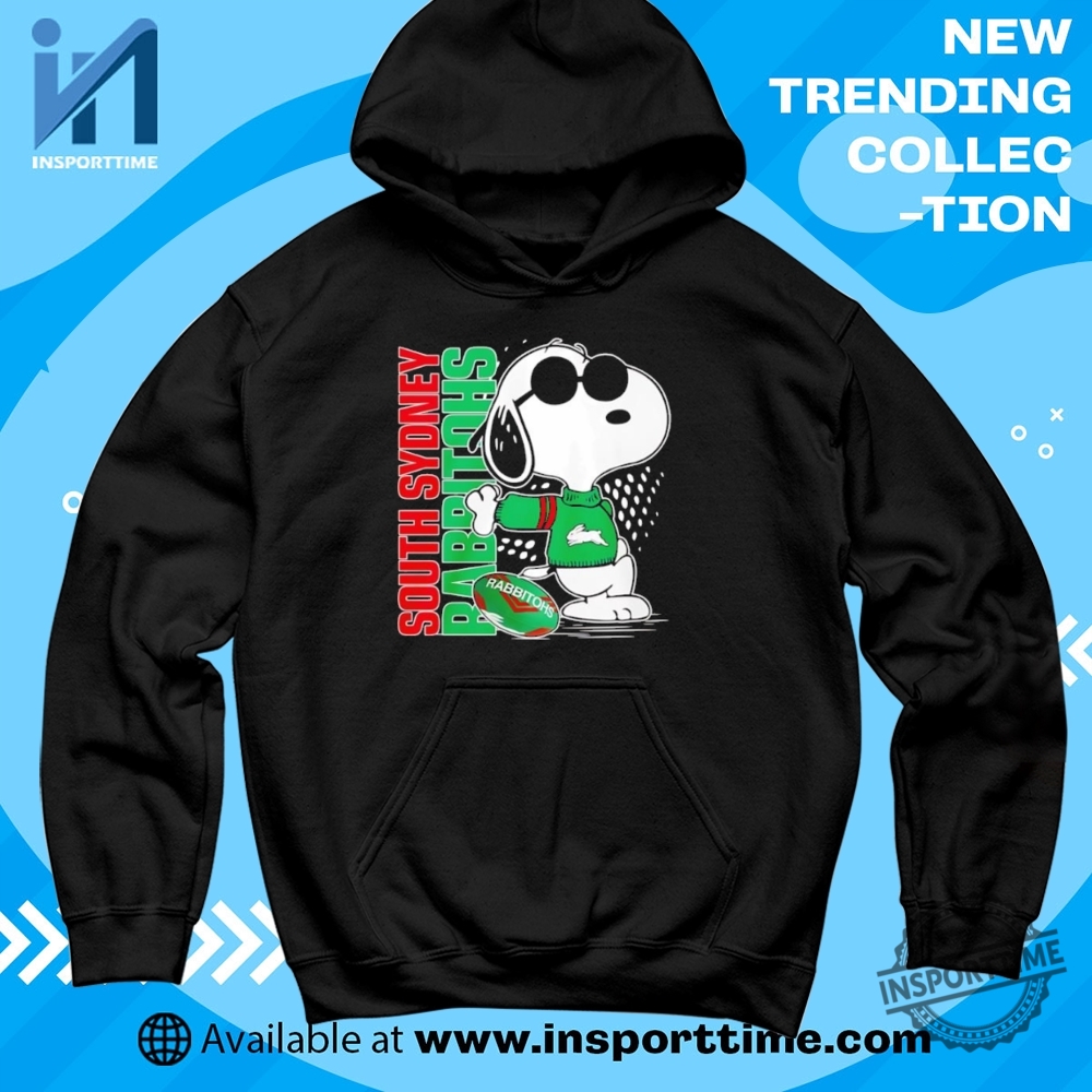 Snoopy South Sydney Rabbitohs Tshirt Nrl Fan Tee With Cartoon Style 6 Snoopy South Sydney Rabbitohs T-Shirt – NRL Fan Tee with Cartoon Style