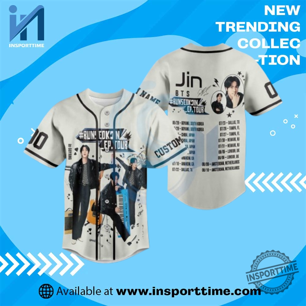 Bts Jin Runseokjin Ep. Tour 2025 Baseball Jersey Personalized Kpop Fan Gear insporttime 1