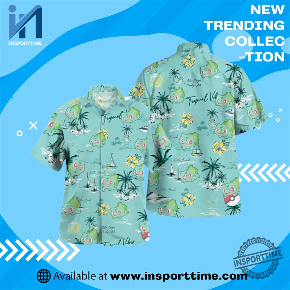 Tropical Bulbasaur Ocean Breeze Shirt Pokemoninspired Hawaiian Beachwear insporttime 1