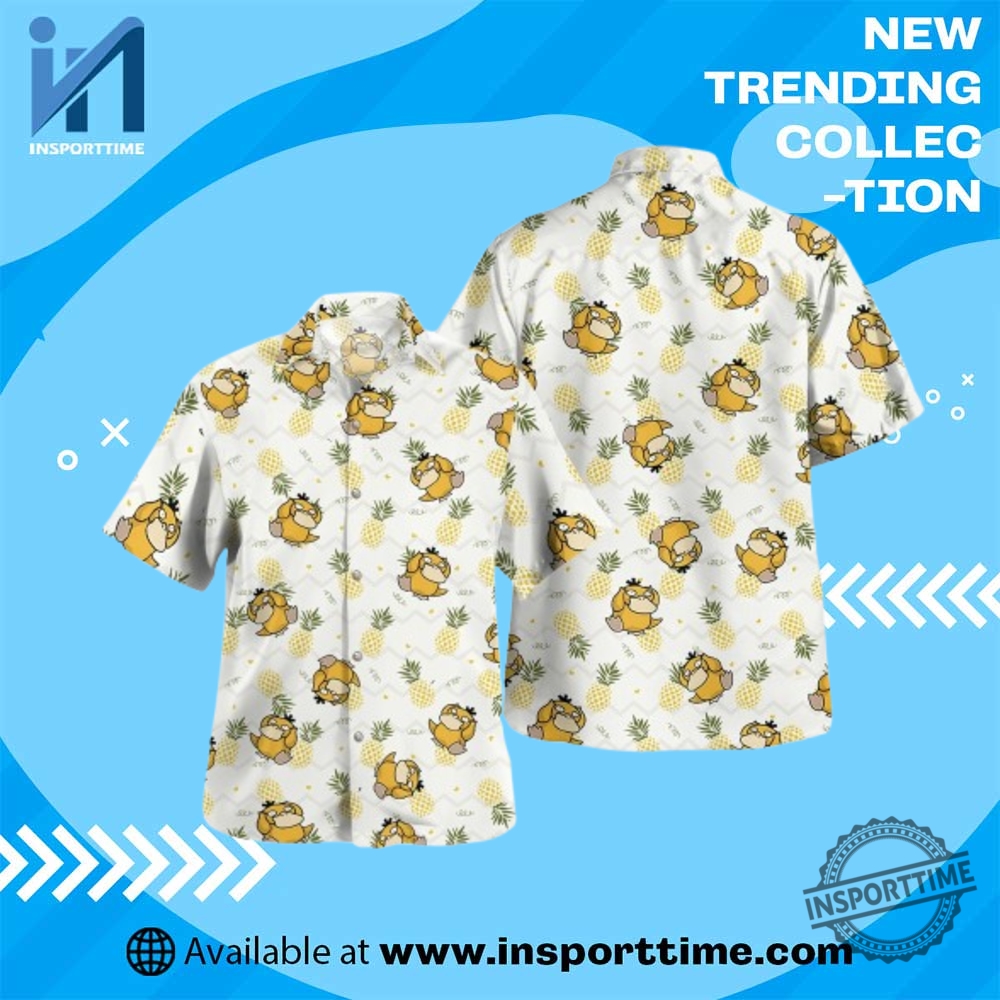Cute Psyduck Hawaiian Shirt Pineapple Pattern Aloha Shirt For Vacation Vibes insporttime 1